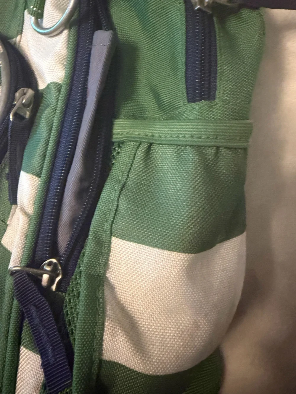 Pottery Barn Kids Green & White Striped Backpack - Drew